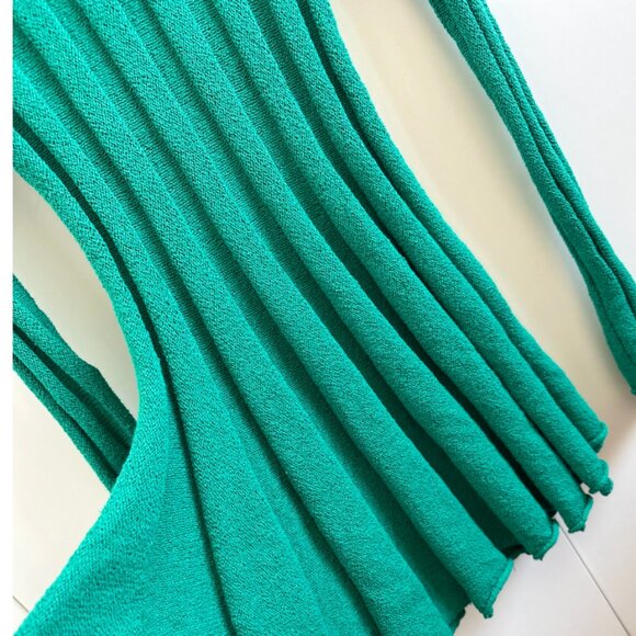 ✨ SALE✨ Free People Troy Sweater Tunic Mini Dress Vivid Green Knit - Picture 6 of 6